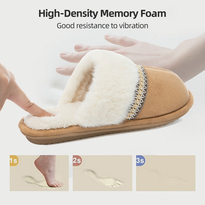 MAXTOP Fuzzy House Slippers for Women With Memory Foam Indoor Warm Gifts