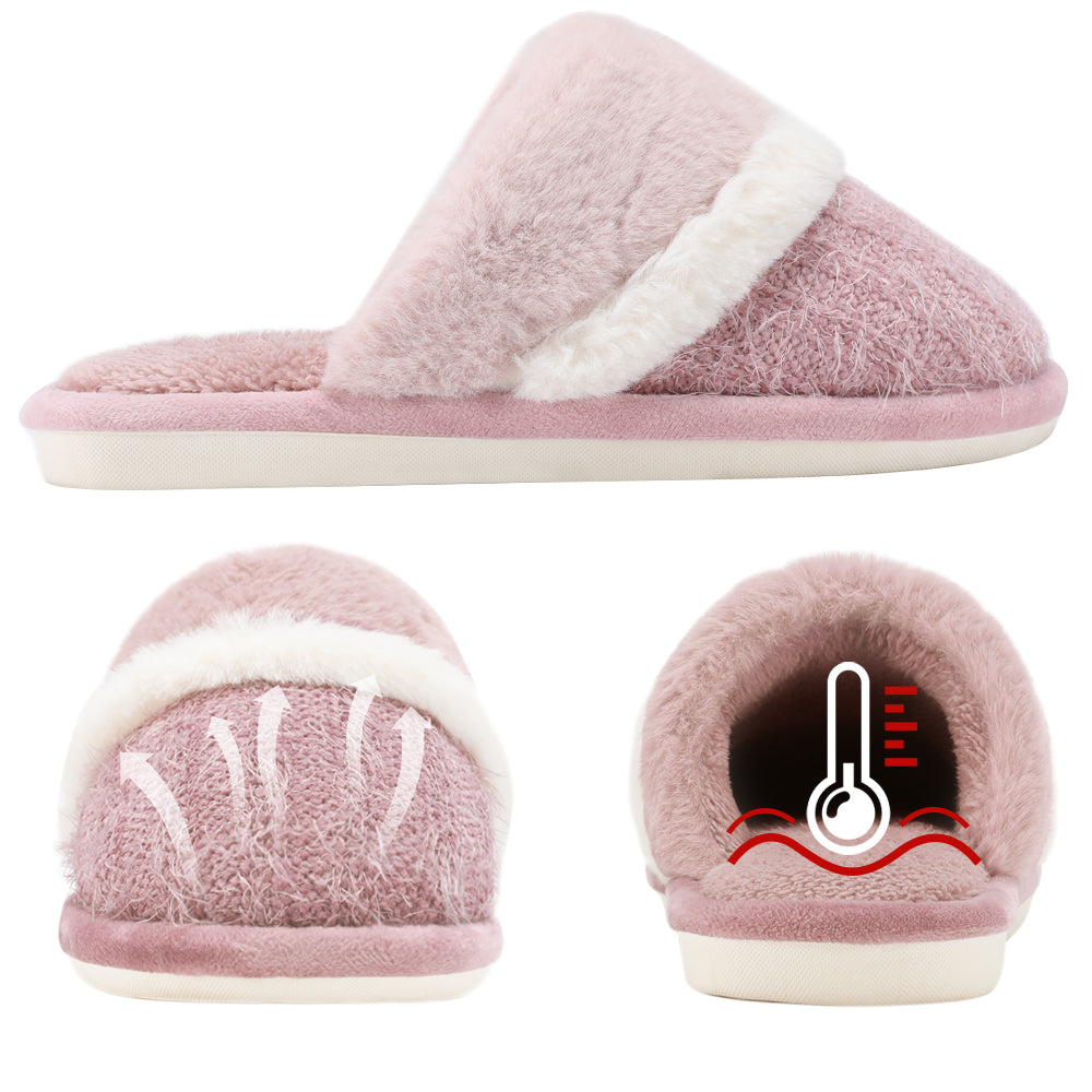 MAXTOP Fuzzy House Slippers for Women With Memory Foam Indoor Warm Gifts