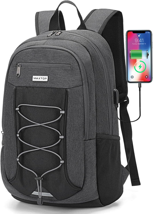 MAXTOP Travel Backpack Laptop Back Pack College Bookbag with USB Charging Port Water Resistant Work Business Backpacks