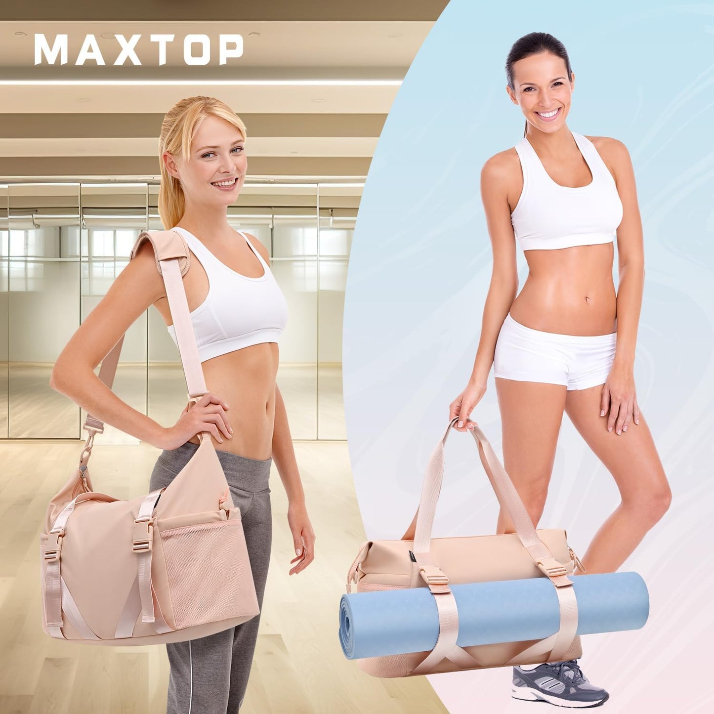 MAXTOP Gym Bag for Women Yoga Tote Bag Travel Duffle Bag Weekender Carry on Overnight Bags Personal Item Bag