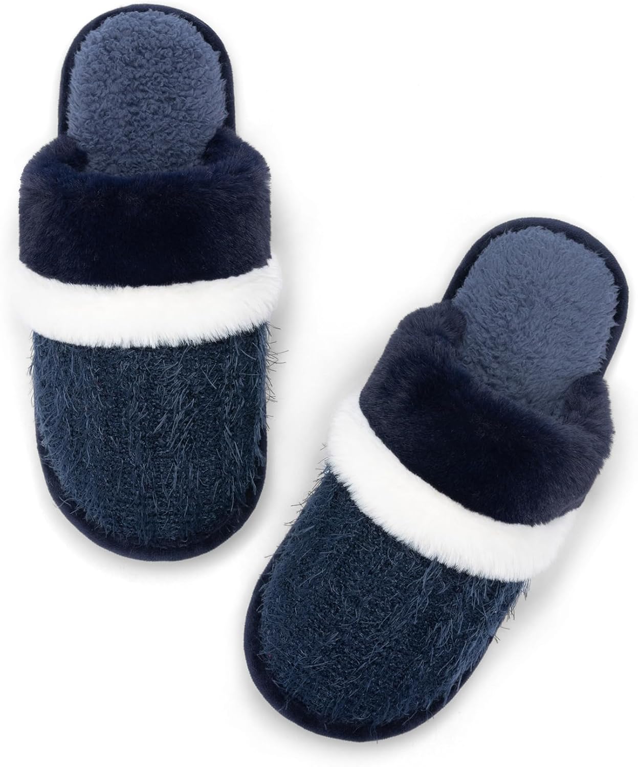 Womens Cozy Memory Foam Slippers Soft Warm Slip On Faux Fur House Slippers,Anti-Skid Rubber Sole,Creative Gifts for Women Mom Girlfriend