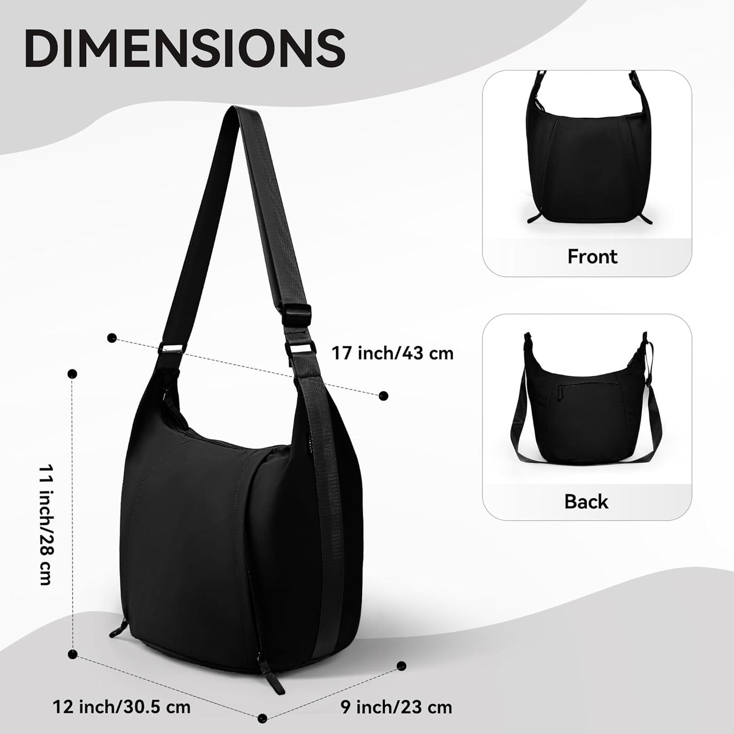 MAXTOP Gym Bag for Women Yoga Tote Bag Dance Bag for Girl Travel Duffle Bag Weekender Carry on Overnight Bags with Wet Pocket Crossbody Bag for Workout Sport Black