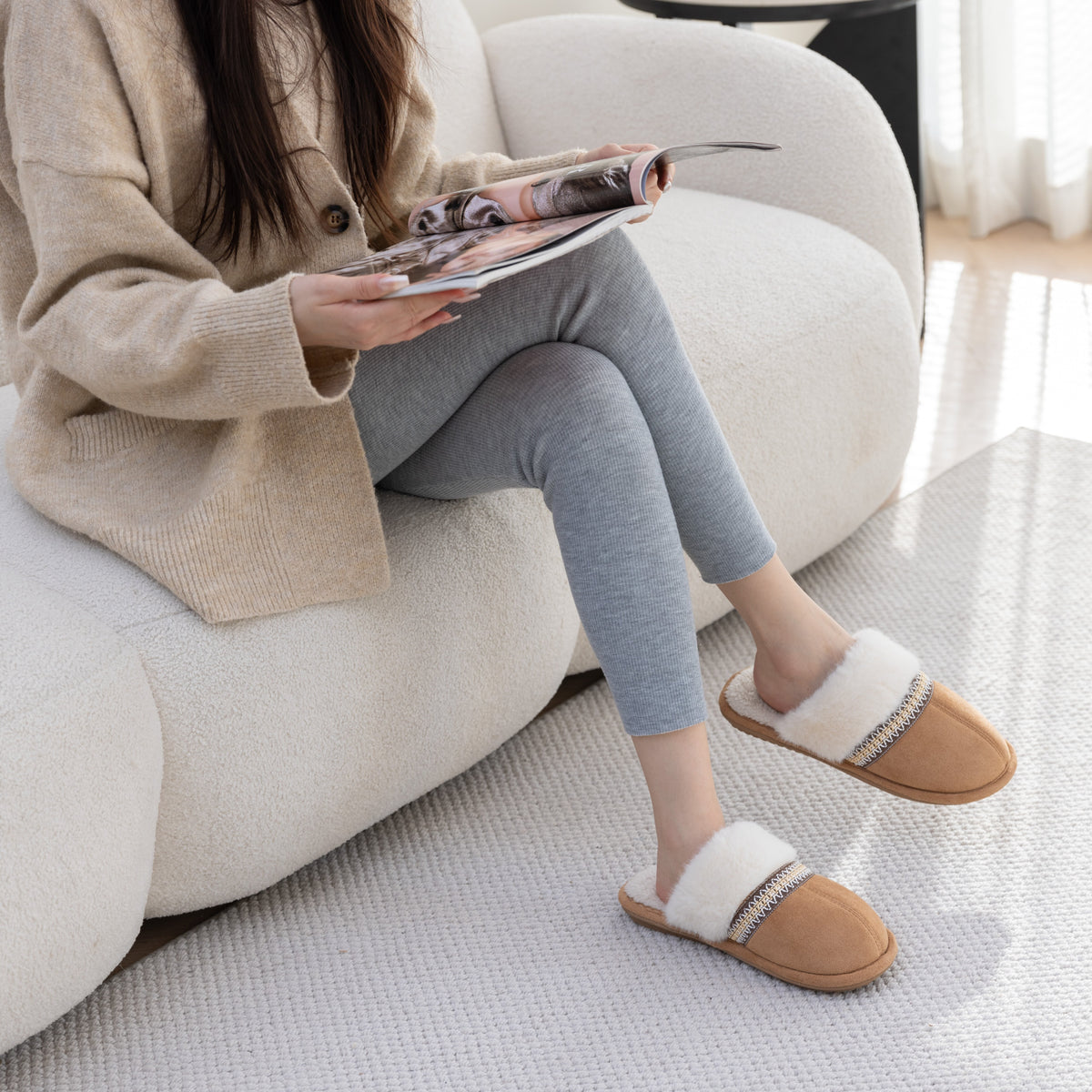 MAXTOP Fuzzy House Slippers for Women With Memory Foam Indoor Warm Gifts