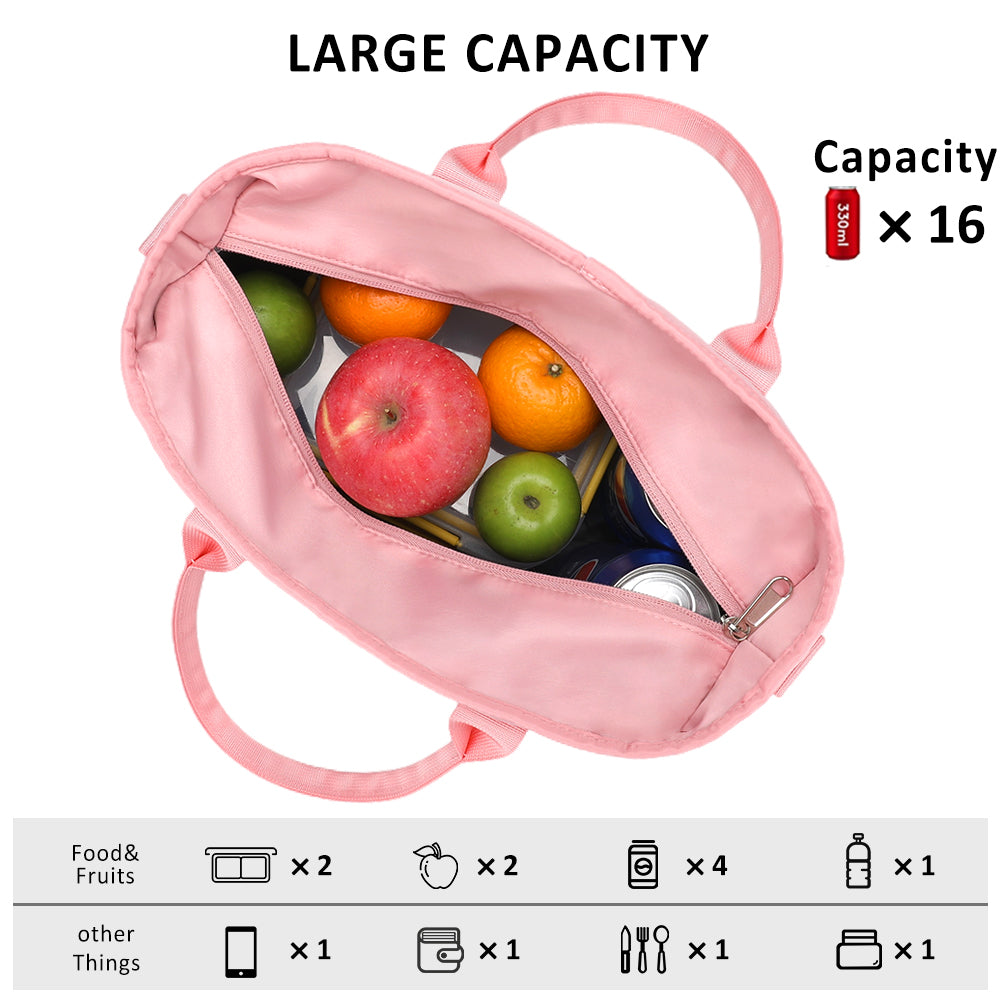 MAXTOP Women's Large Insulated Thermal Lunch Bag with Wide-Open Pocket, Reusable Leakproof, Fashionable and Durable